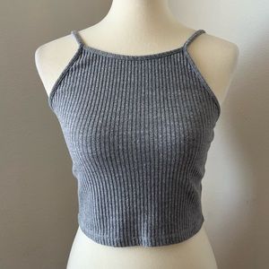 Brandy Melville High Neck Gray Cropped Tank